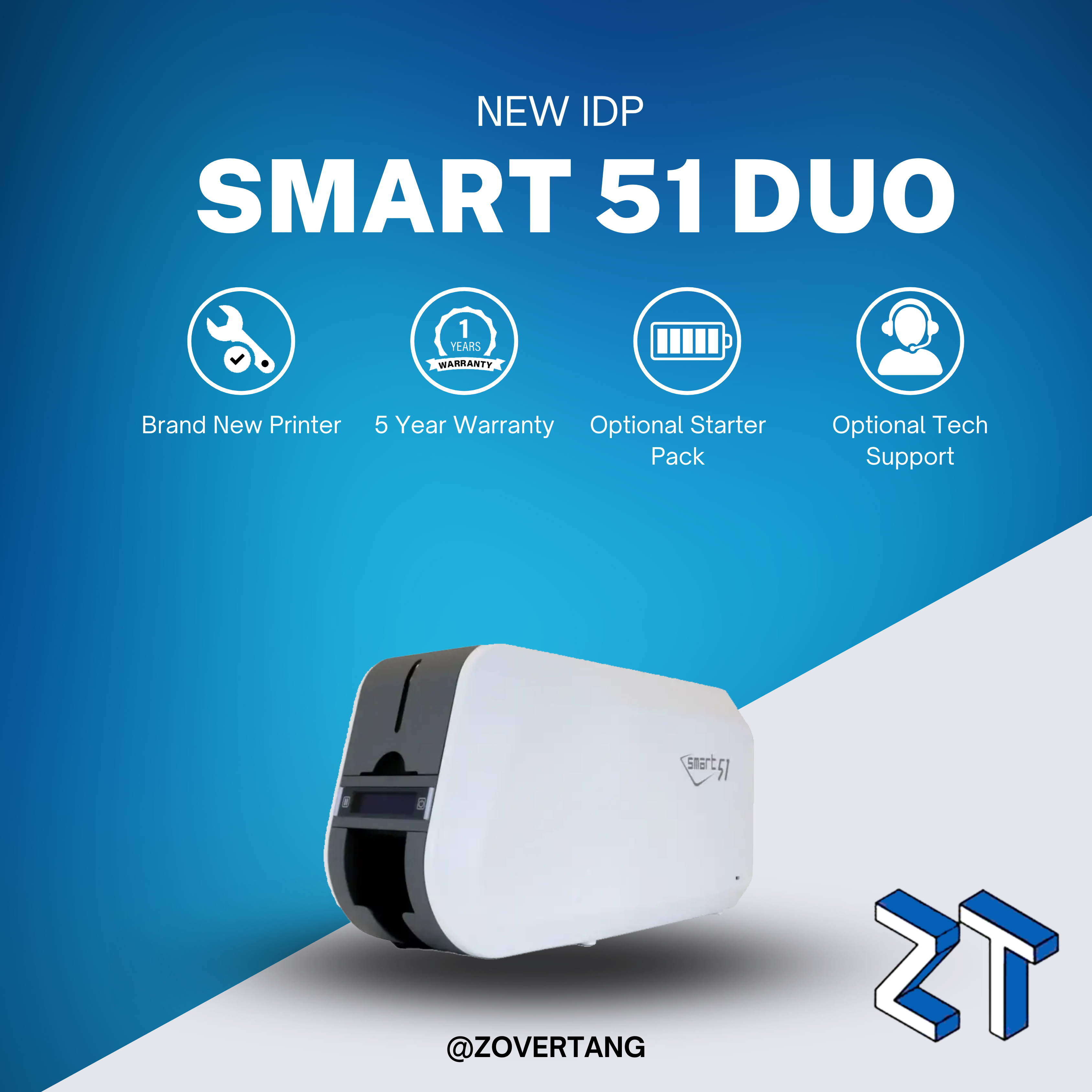 SMART-51D Dual-Sided Colour ID Card Printer with Ethernet & USB Connectivity