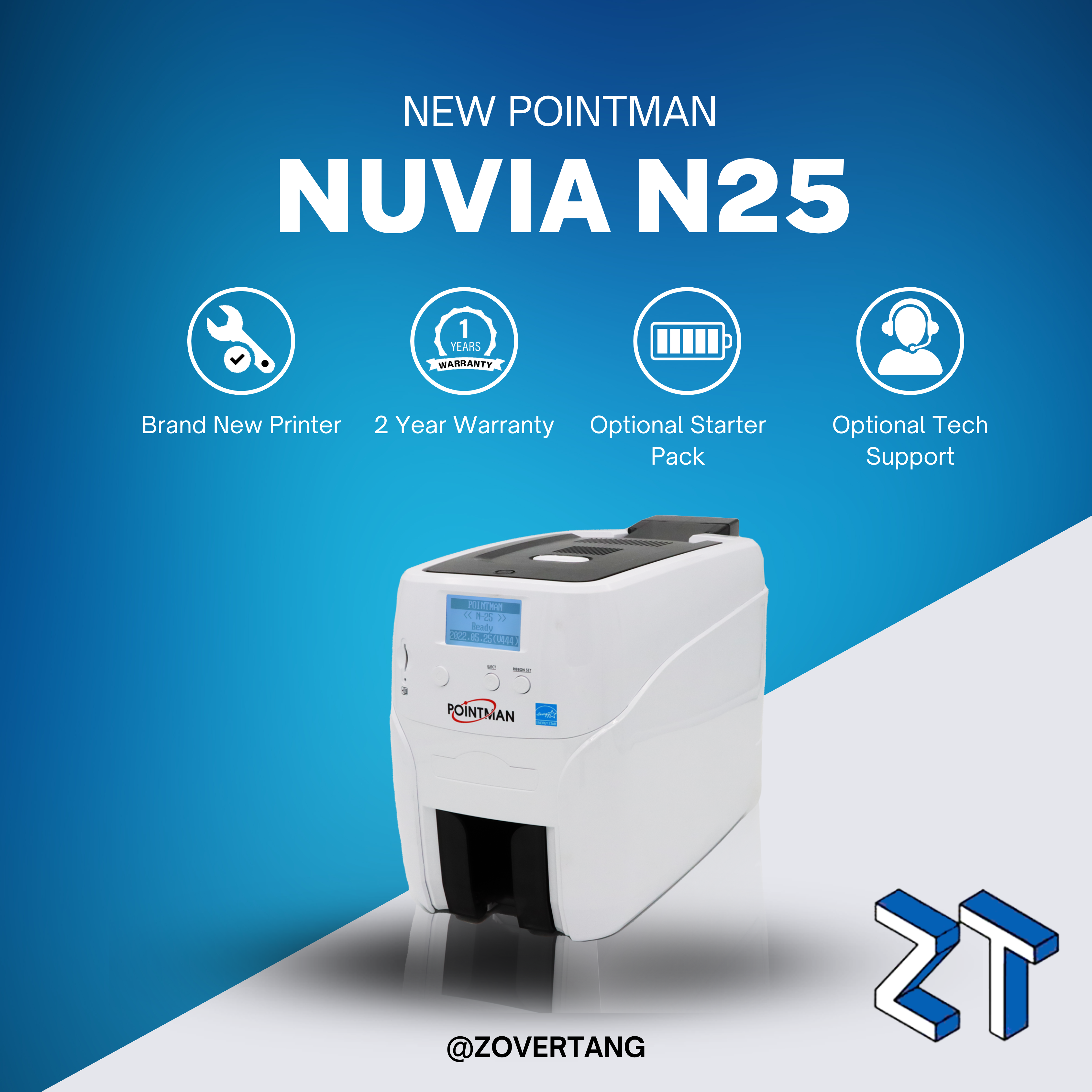 Pointman Nuvia N25 Single-Sided ID Card Printer | Compact, Reliable Badge Printing