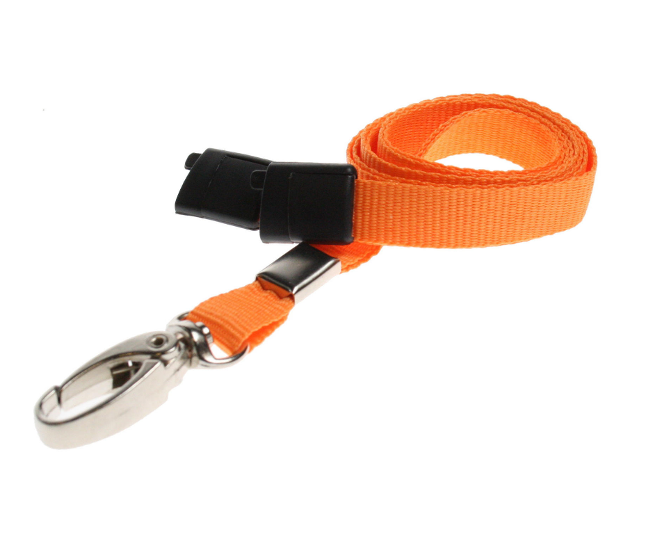10mm Wide Lanyard With Metal Lobster Clip - Any Colour - (Packs of 1-100)