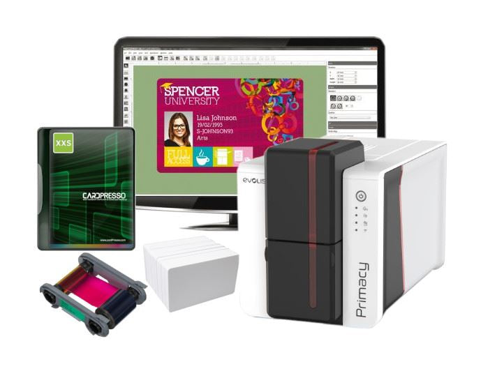Evolis Primacy 2 GO Pack Dual-Sided ID Card Printer Bundle – Full Kit