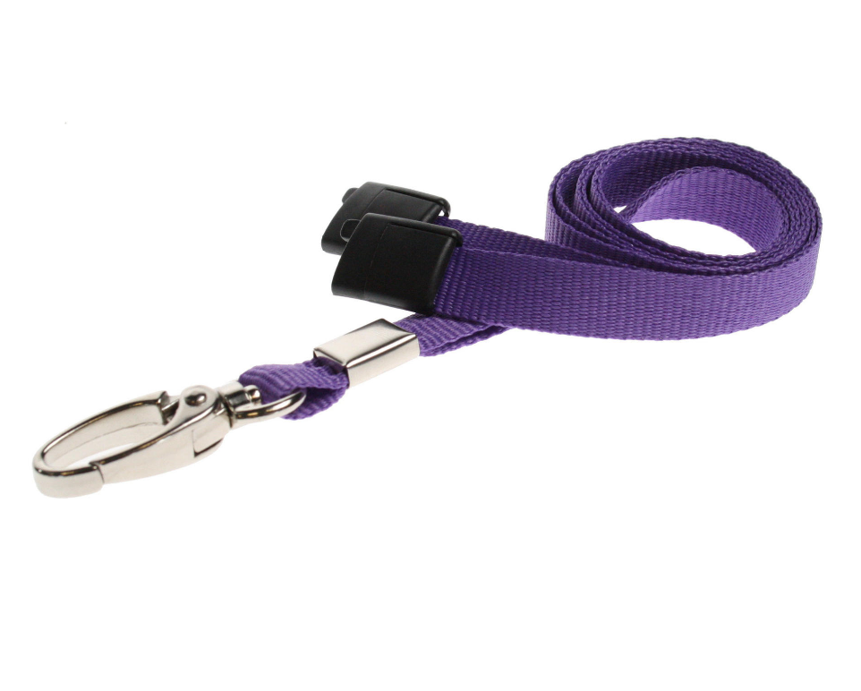 10mm Wide Lanyard With Metal Lobster Clip - Any Colour - (Packs of 1-100)