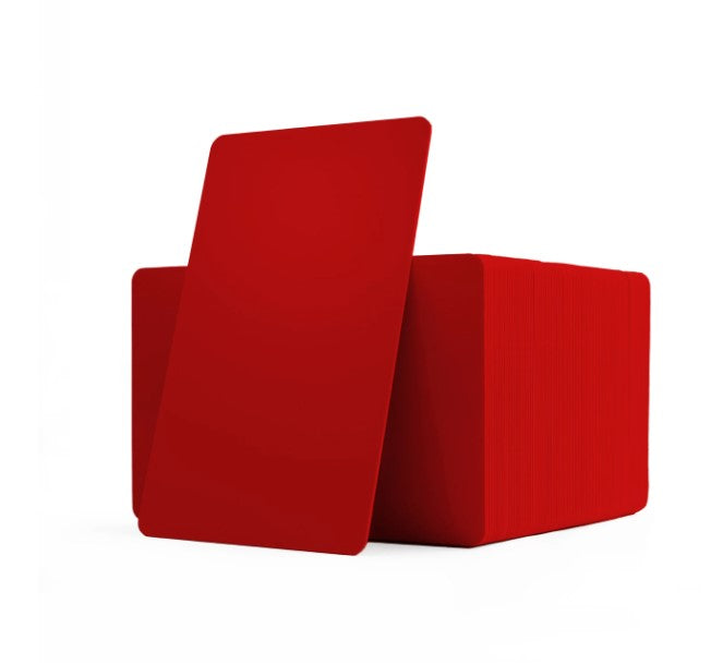 PVC CR80 Red Plastic Cards With Solid Core Coloured Edges - 1 - 100