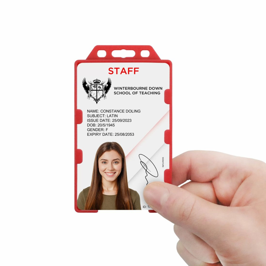 Red Bio Open Faced Card Holders – Portrait, 2-Sided (Pk. 1-100)
