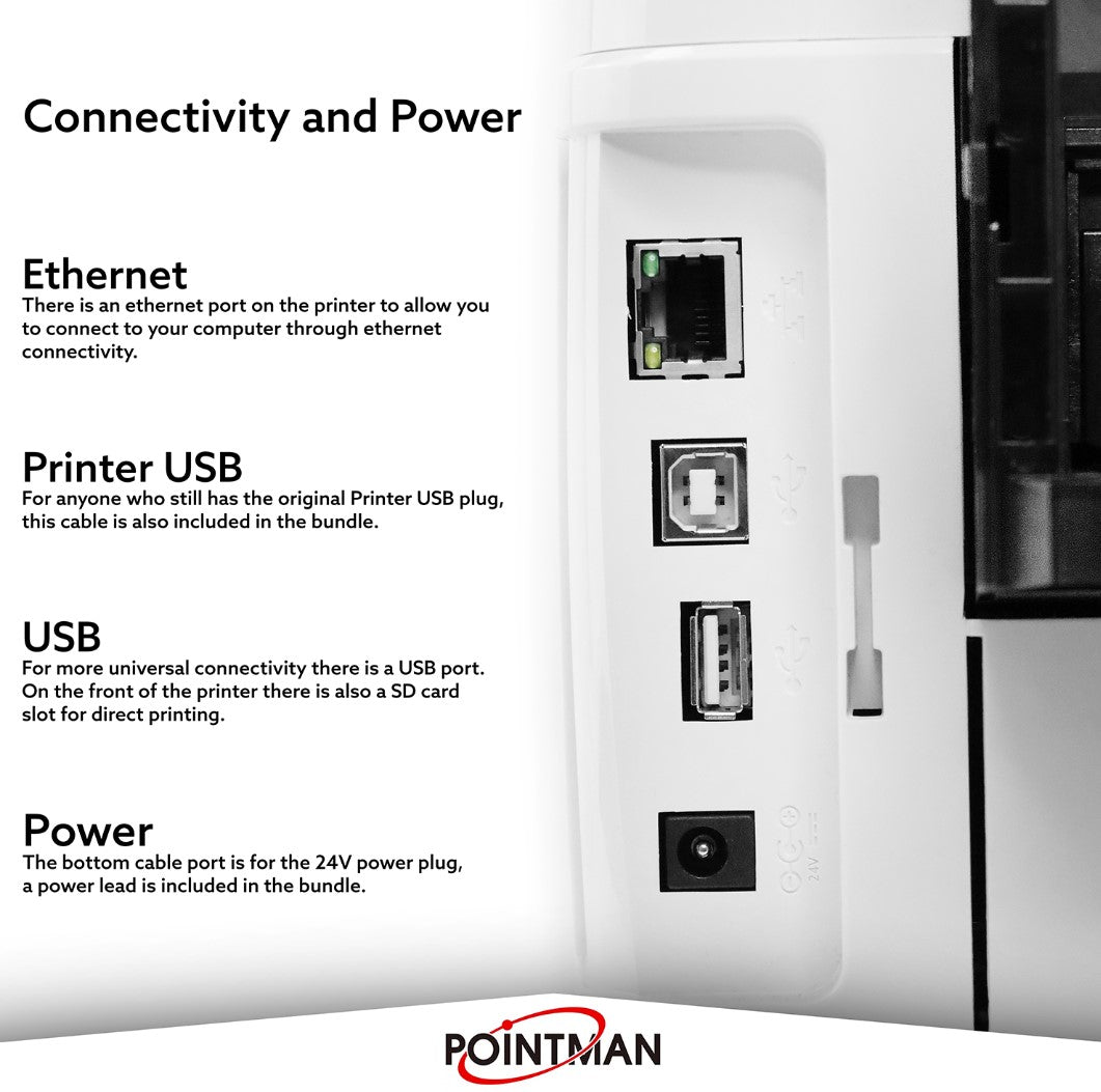 Pointman Nuvia N10 Single-Sided ID Card & Badge Printer | Compact & Reliable
