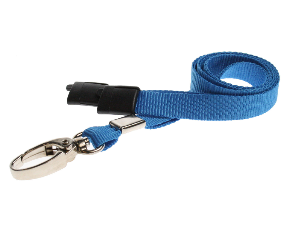 10mm Wide Lanyard With Metal Lobster Clip - Any Colour - (Packs of 1-100)