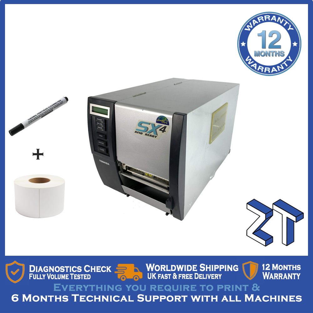 Toshiba B-SX4T Label Printer | With Rewinder | USB & Network Ready