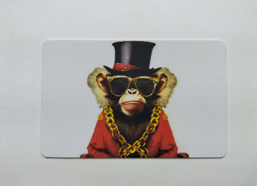 Monkey Wearing Top Hat and Gold Chain - NOVELTY ID CARD