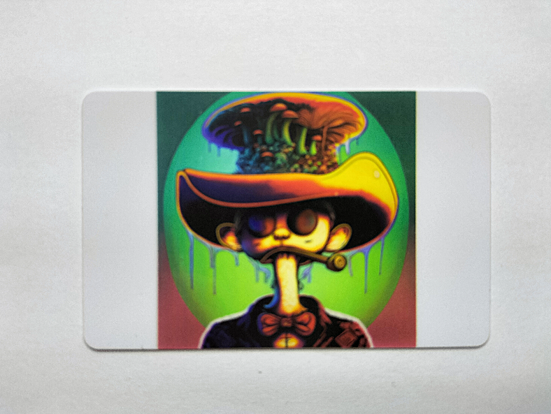 Neon-Vibrant-Mushroom Man - Novelty ID Cacrd