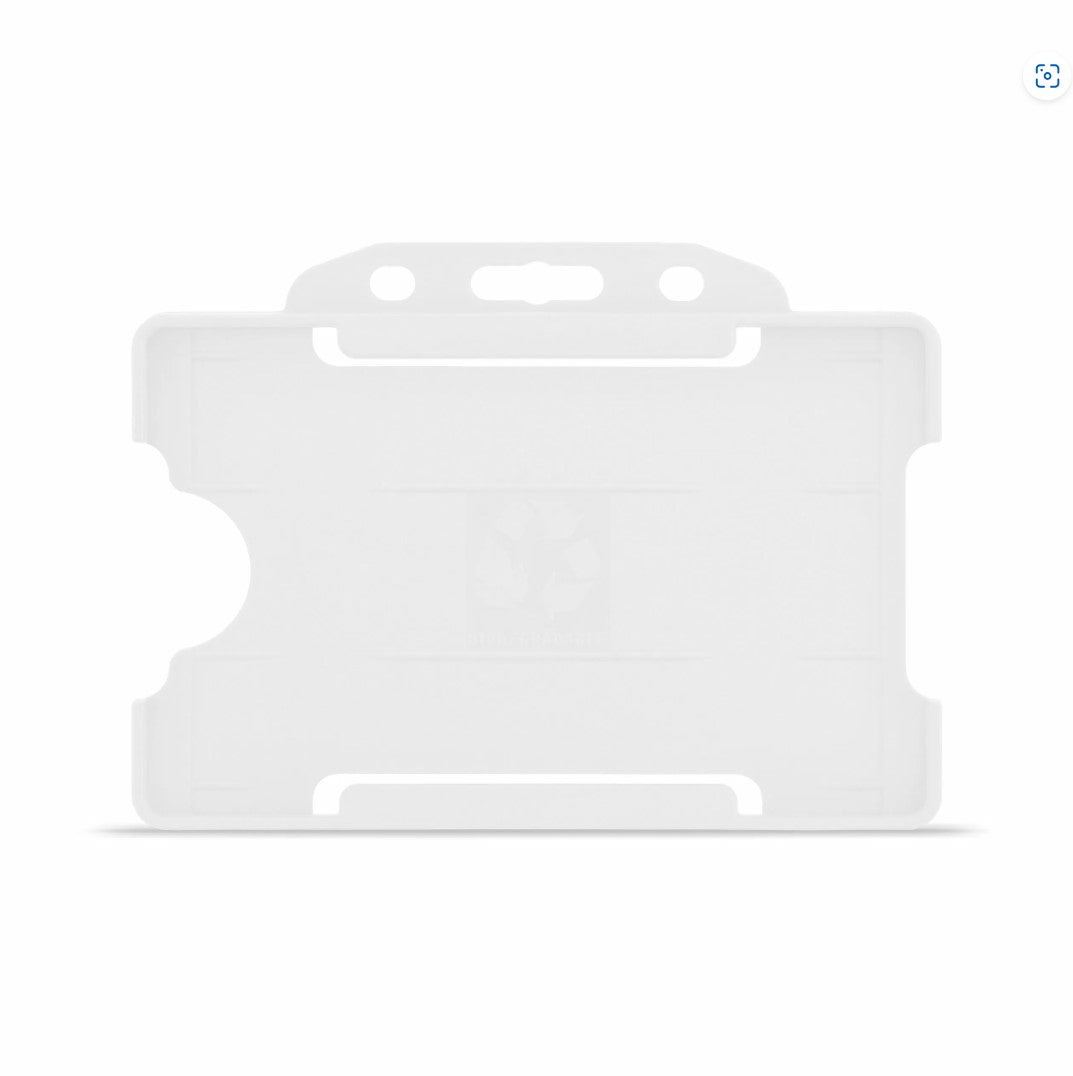 White Bio Open Faced Card Holders – Landscape, 1-Sided (Pk. 1-100)