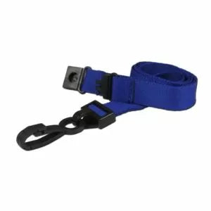 Navy Blue 15mm Wide Lanyards With Plastic J Clip (Packs of 1-100)