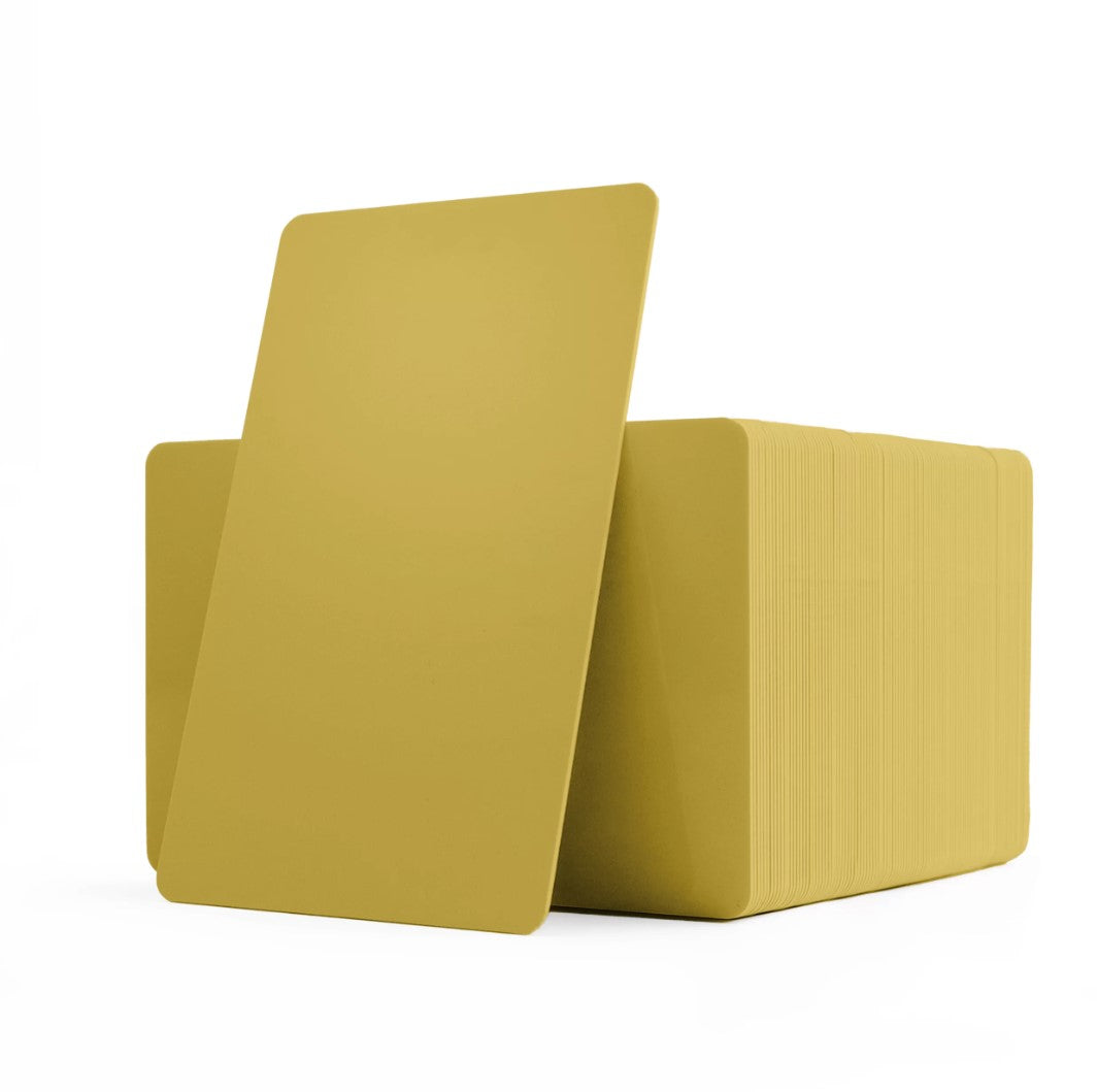 PVC CR80 Dark Gold Metallic Coloured Cards With Solid Core Coloured Edges - 1 - 100