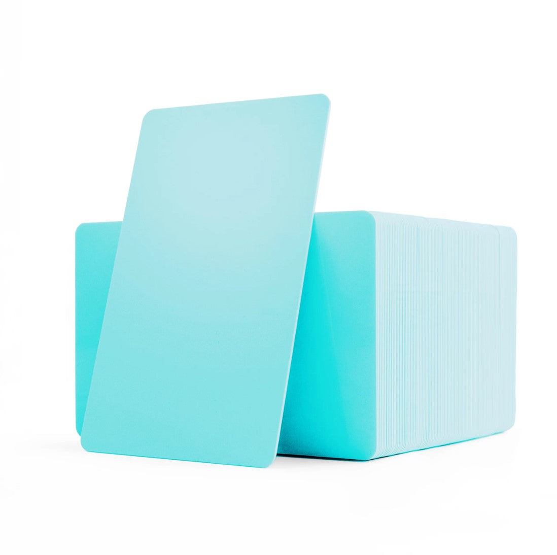 PVC CR80 Light Blue Coloured Cards With Solid Core Coloured Edges - 1 - 100