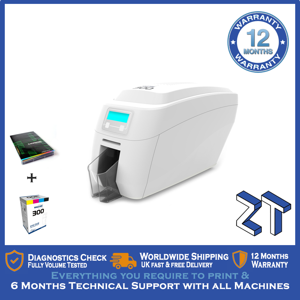 A Grade Magicard 300 (Dual Sided) ID Card Printer with Starter Pack & Support