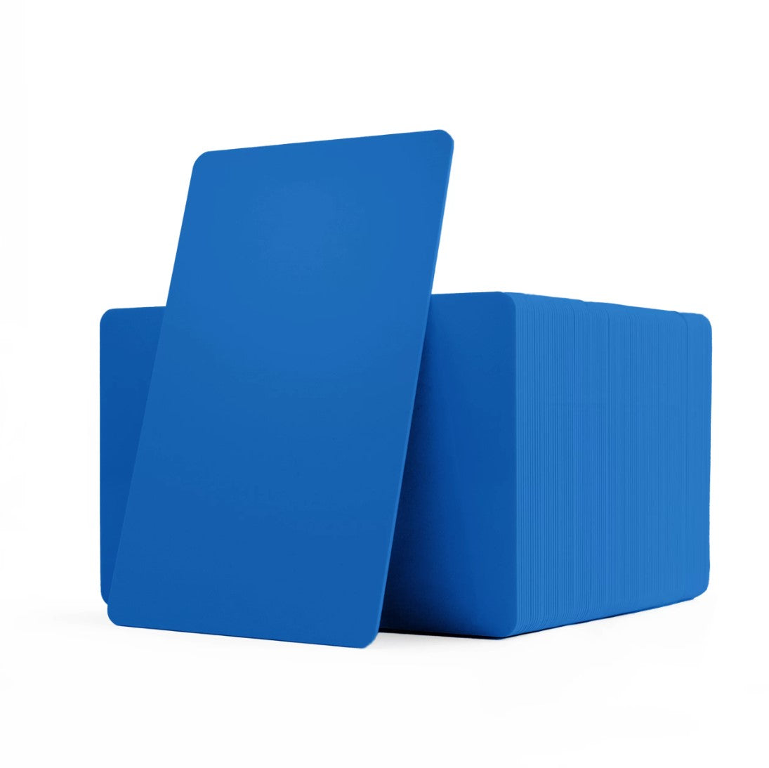 PVC CR80 Mid Blue Coloured Cards With Solid Core Coloured Edges - 1 - 100