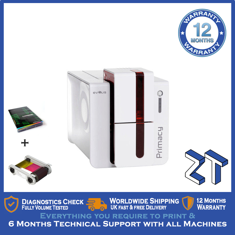 Evolis Primacy Simplex ID Card Printer Inc Starter Pack & Tech Support