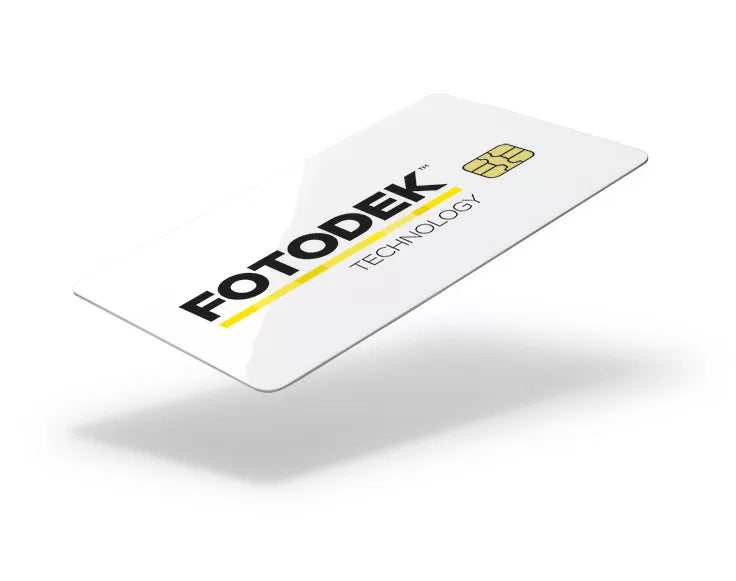FOTODEK BLANK WHITE SLE5542 CHIP CARDS WITH A HICO 4000OE MAGNETIC STRIPE