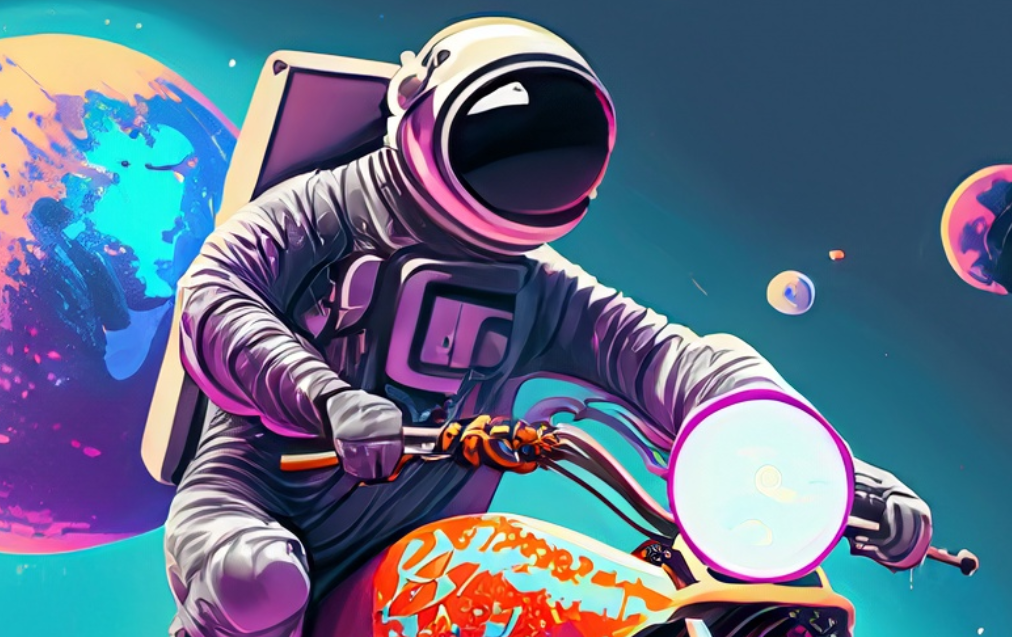 Spaceman On Bike - Novelty ID card