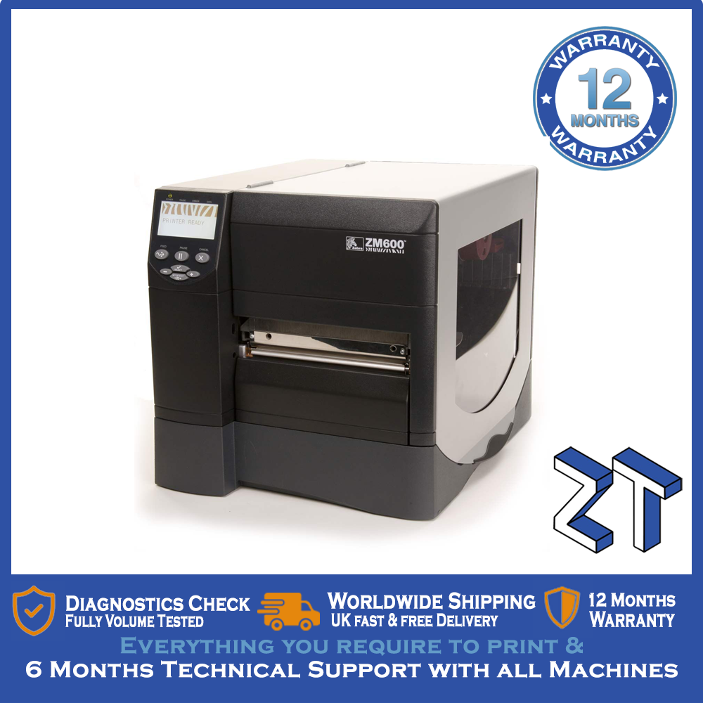 Zebra ZM600 Label Printer w/ Cutter | USB & Ethernet | Industrial Use