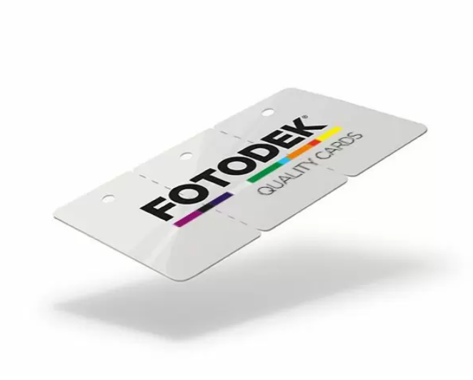 FOTODEK - Premium Blank White - 3up Key Tag Cards - 54mm x 28.66 with hole