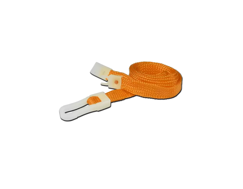 Budget Orange Lanyards - 10mm Wide - Plastic Clip - 100 Pack - With Breakaway
