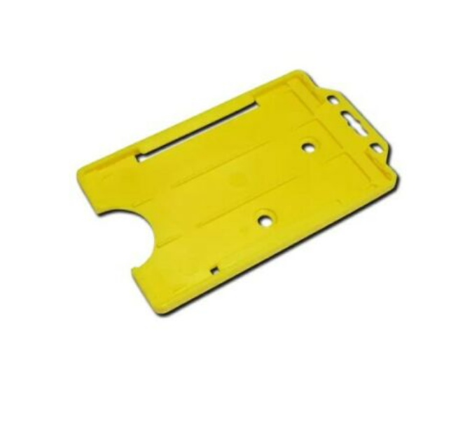 Yellow Rigid Bio Badge Holders - Landscape - CR80 - 100 Pack