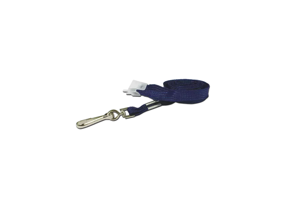 Budget Mid Blue Lanyards - 10mm Wide - Metal Clip - 1-100