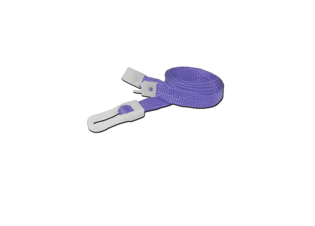 Budget Purple Lanyards - 10mm Wide - Plastic Clip - 100 Pack - With Breakaway