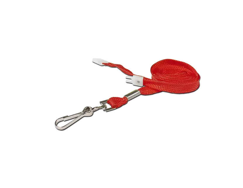 Budget Red Lanyards - 10mm Wide - Metal Clip - 1-100
