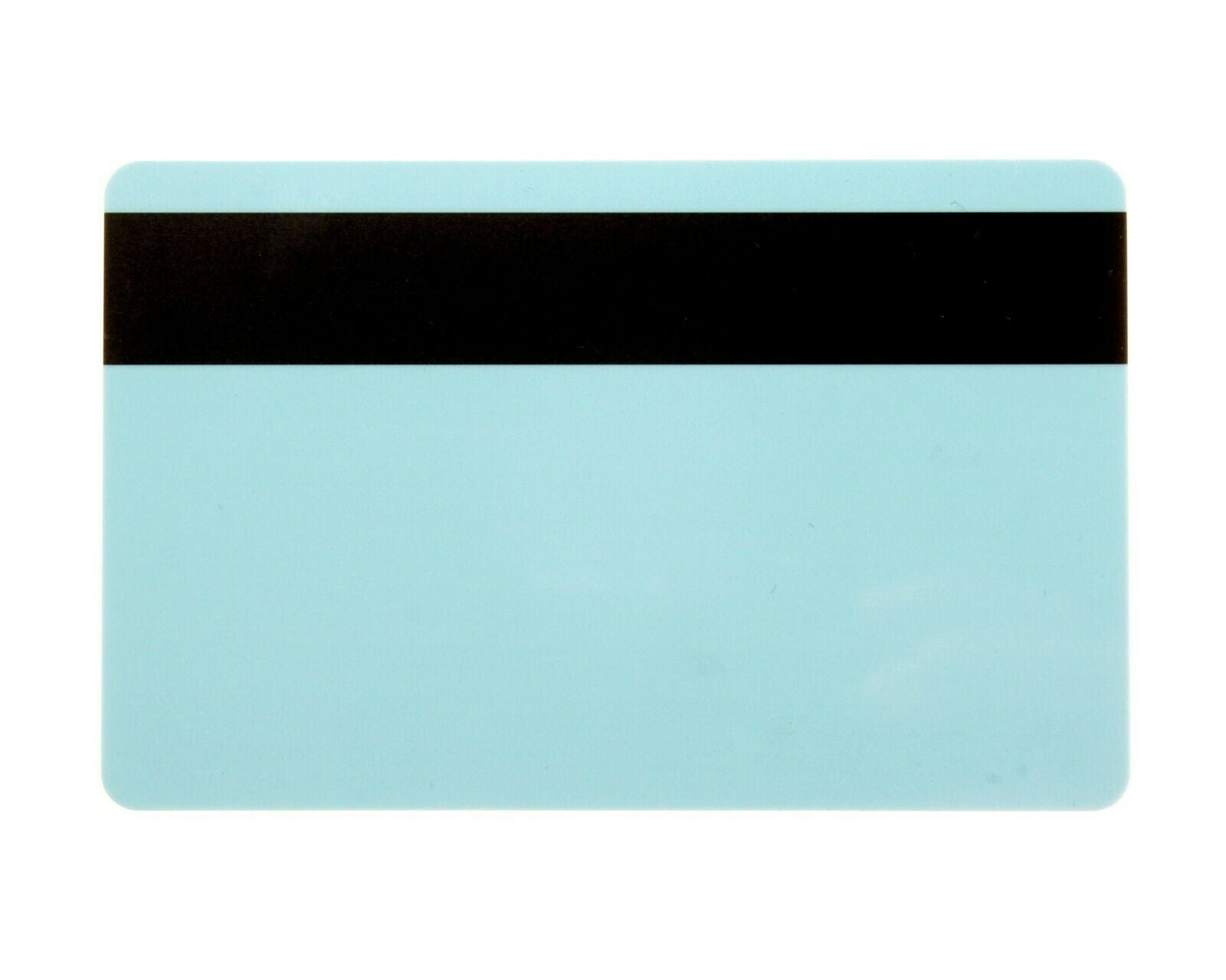Light Blue Blank Plastic, CR80, 30Mil with HI-CO Magnetic Stripe - Pack of 100