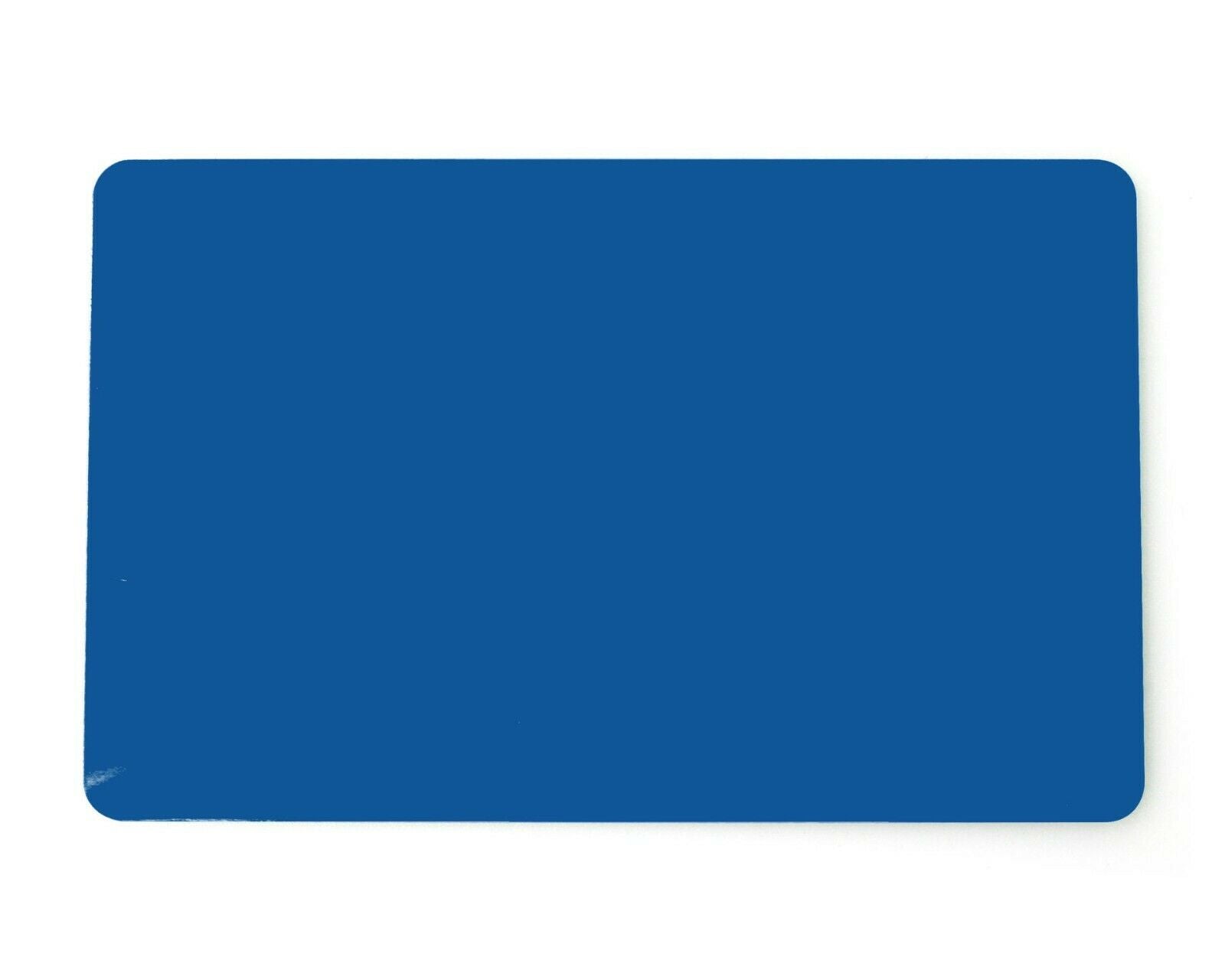 Royal Blue Blank Plastic Cards, CR80 PVC 760 Microns - 100 Pack