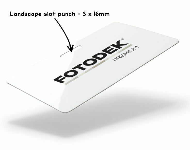 FOTODEK ‘ICE’ Premium Blank White | 3 x 16mm Landscape Slot Punched | 100 Pack