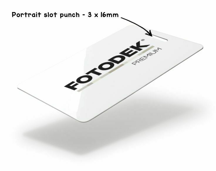 FOTODEK ‘ICE’ Premium Blank White | 3 x 16mm Portrait Slot Punched | 100 Pack