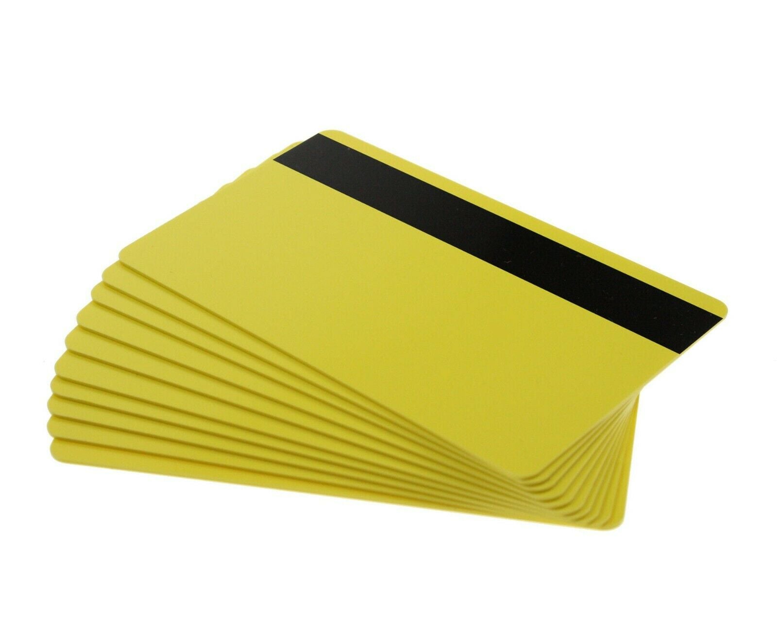 Yellow Plastic, CR80, 30Mil with HI-CO Magnetic Stripe - Pack of 100