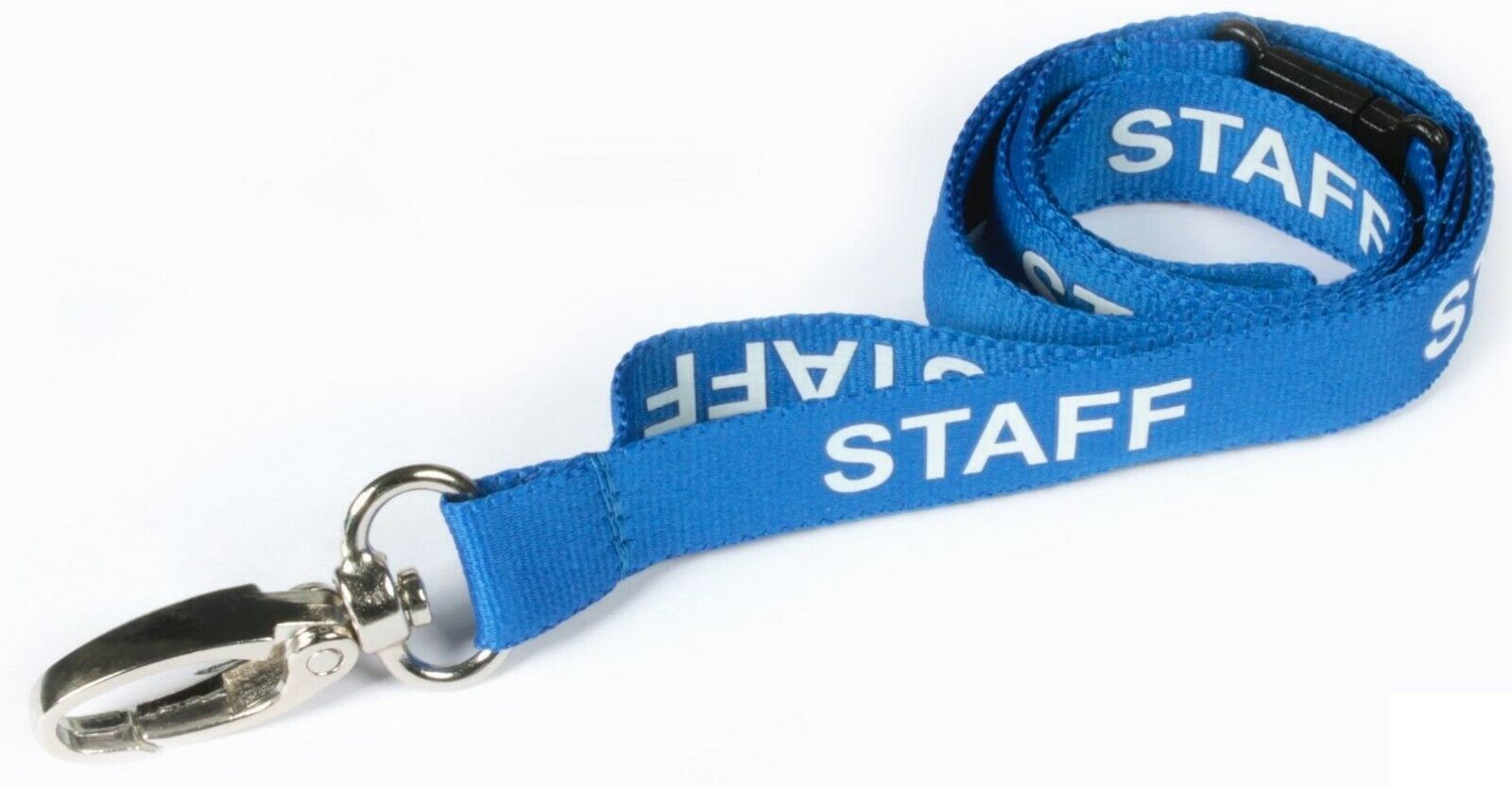 Sky Blue Staff Lanyard, Metal Lobster Clip, Breakaway, Packs of 1-100